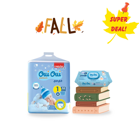 Oui Oui Regular Pack- Size 1+ 1Wipes