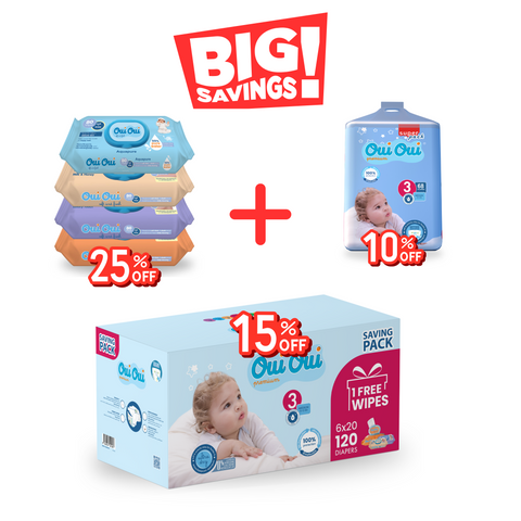 Oui Oui Mega Deal Size 3 + Wipes
