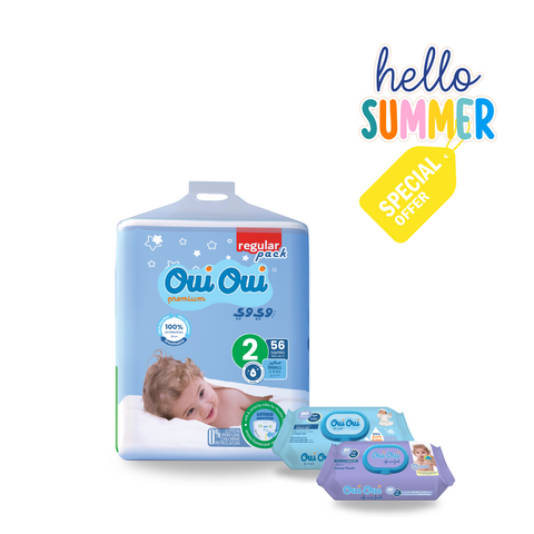 Oui Oui Regular Pack- Size 2 + 2 Wipes