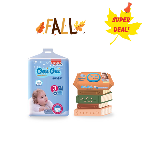 Oui Oui Regular Pack- Size 3 + 1 Wipes