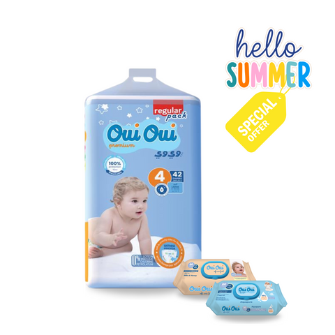 Oui Oui Regular Pack- Size 4 + 2 Wipes