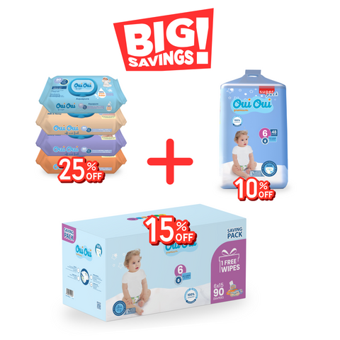 Oui Oui Mega Deal Size 6 + Wipes