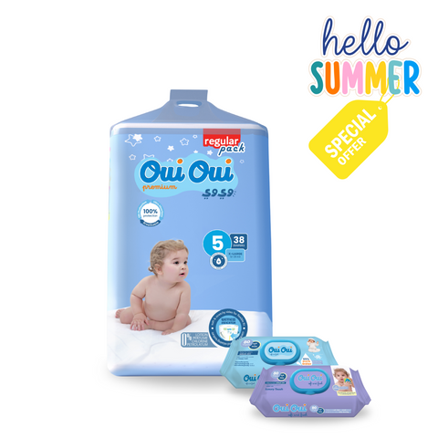 Oui Oui Regular Pack- Size 5 + 2 Wipes
