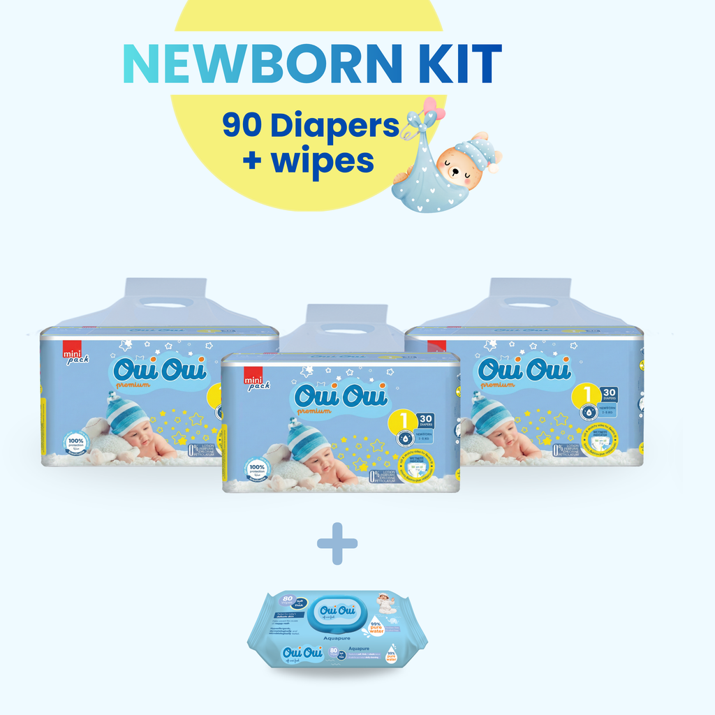 Mediane shop Oui Oui Premium Newborn Kit Offer: Buy baby diaper Packs and water wipes
